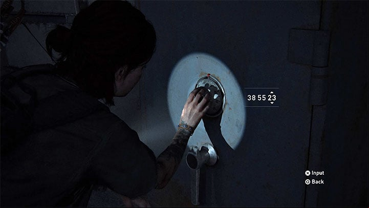 The safe is in an unlit room - The Last of Us 2: Safe combinations - Seattle, Day 2 Ellie - Safes - The Last of Us 2 Guide