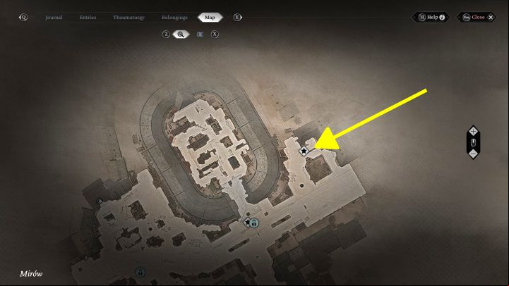 Urban Secrets: The viewpoint is in the same distict (Mirow), in its north-eastern part - The Thaumaturge: All Stereoscopic Photographs map - Secrets and Collectibles - The Thaumaturge Guide