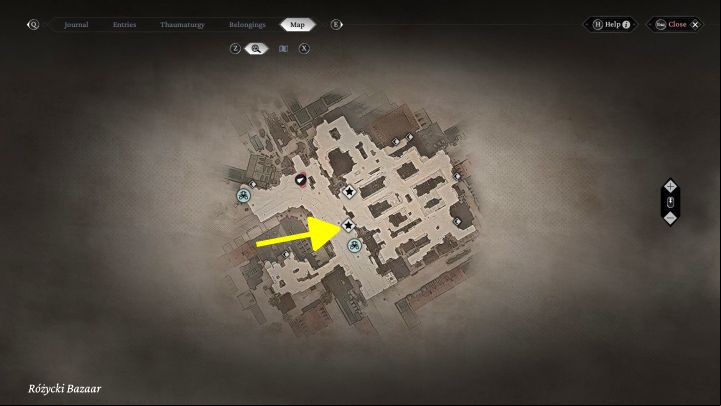 Urban Secrets: The viewpoint is in the central area of Rozycki Bazaar, in the vicinity of the marketplace entrance - The Thaumaturge: All Stereoscopic Photographs map - Secrets and Collectibles - The Thaumaturge Guide